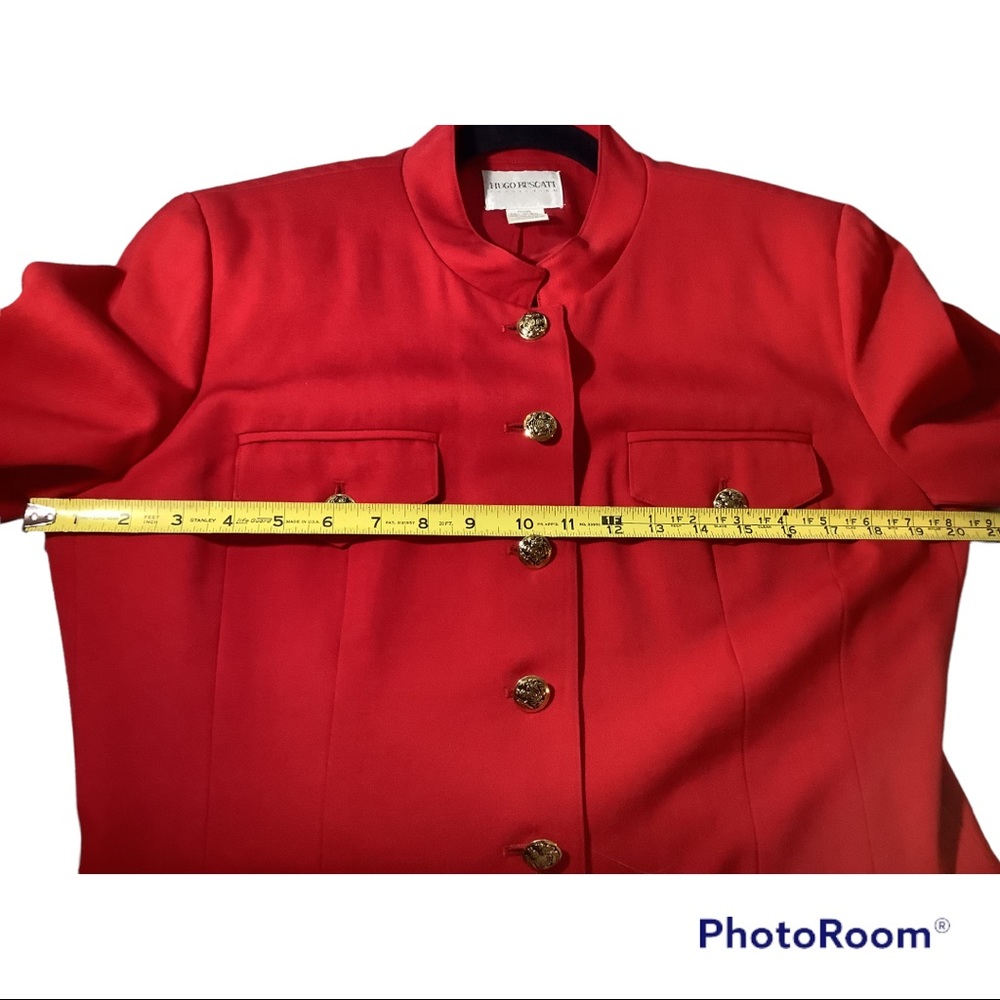 Red 100% wool jacket, Acetate lined inside, button down, NWT, Great for holidays - Picture 5 of 7